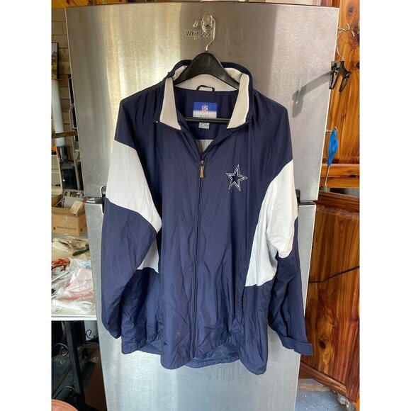 Reebok NFL Dallas Cowboys Windbreaker Jacket Navy & White Men L - Picture 1 of 16